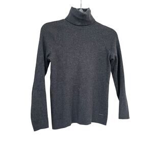 Tory Burch Gray Merino Wool Turtleneck Sweater XS – Luxe Cozy Pullover